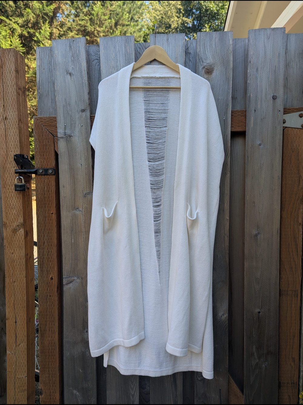 Lysse Cream Open-Front Knit Cardigan with Pockets